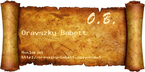 Oravszky Babett névjegykártya